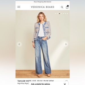 Veronica Beard Taylor wide leg jeans